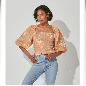 Cleobella Morgan Blouse Abstract Rose Print